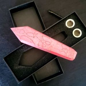 Pink "natural gemstone pipe" spare screens and brush